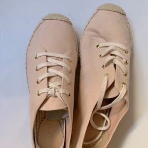 Never worn Blush pink lace up espadrilles